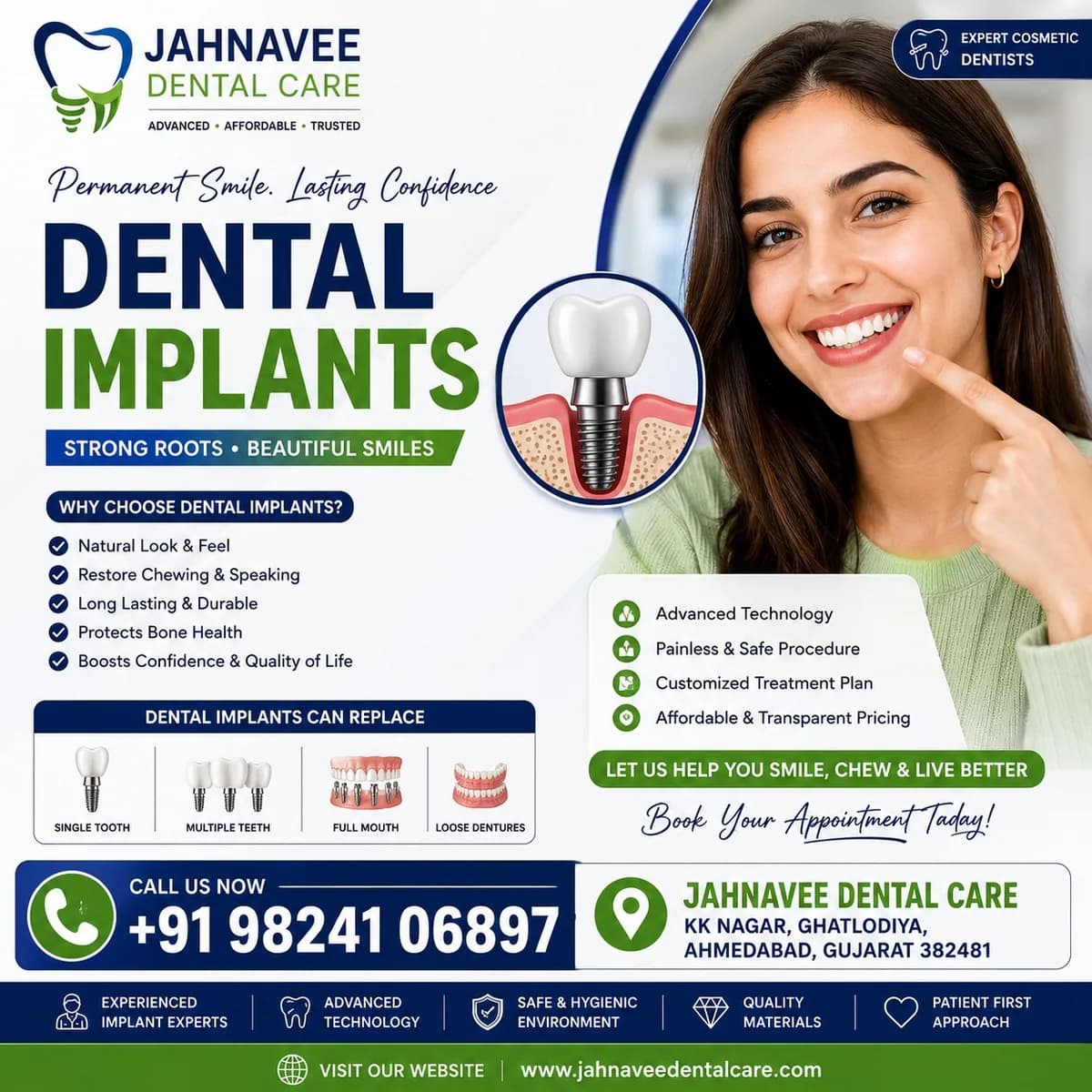 Get Dental Implants in Ahmadabad by Expert Dentists – Jahnavee