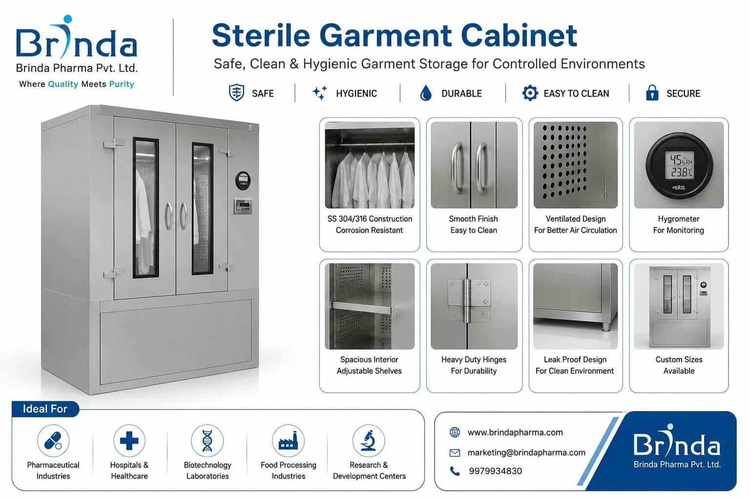 Cleanroom Sterile Garment Cabinet Supplier India