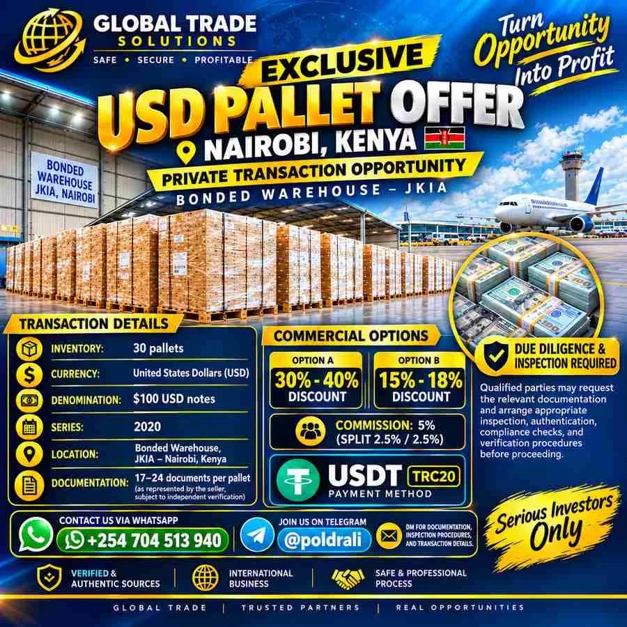  **EXCLUSIVE USD PALLET OPPORTUNITY — NAIROBI, KENYA**