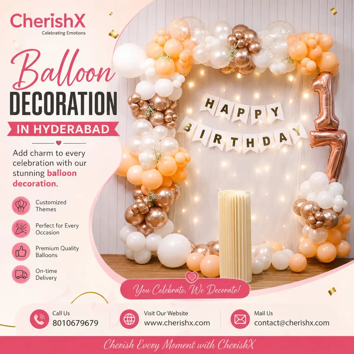 Twin Birthday Balloon Decoration in Hyderabad 2026