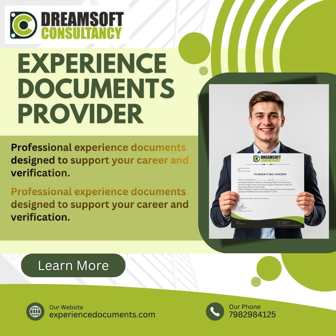 We provide Experience Letter and Employment Documents 