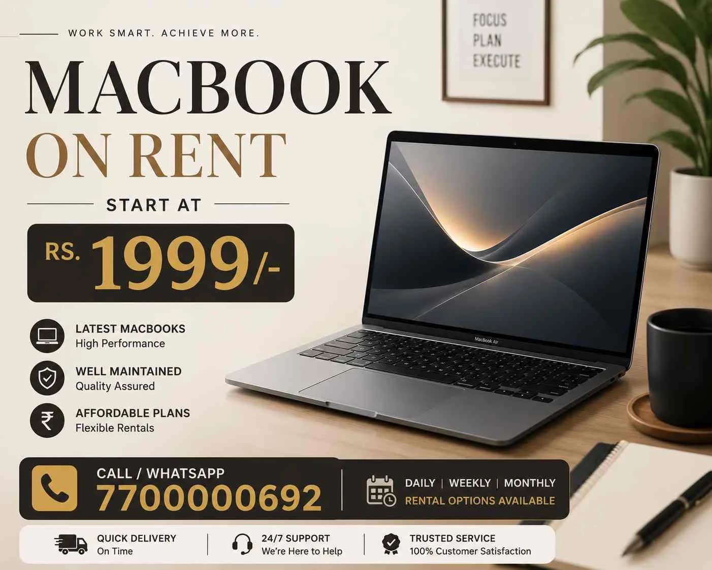 Macbook Pro Rental Price Start At Rs 1999/- only Mumbai