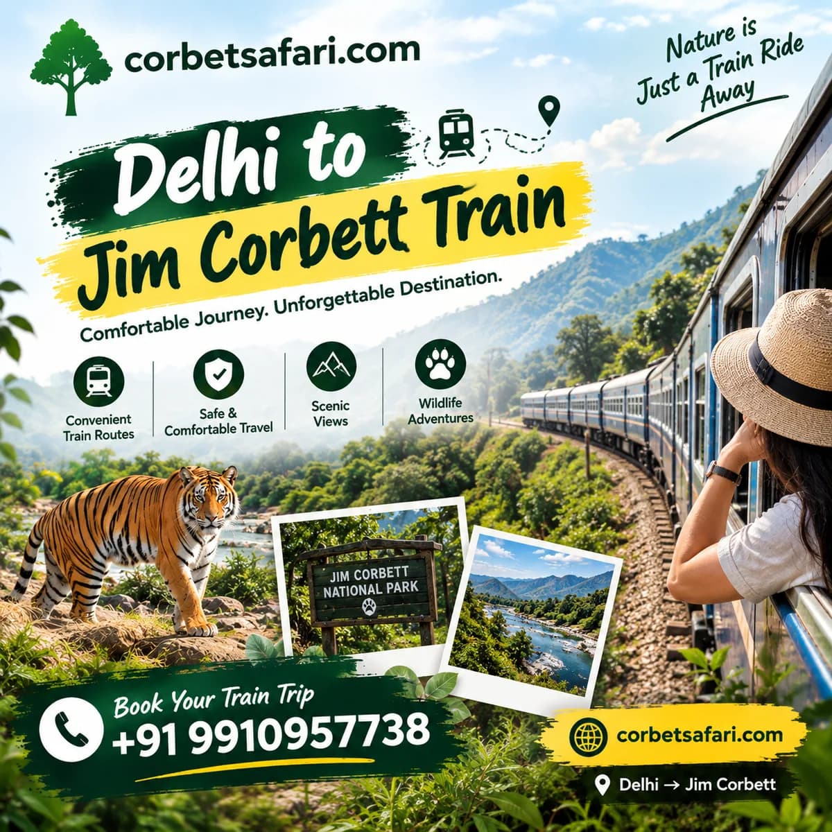 Which direct train goes from Delhi to Jim Corbett?