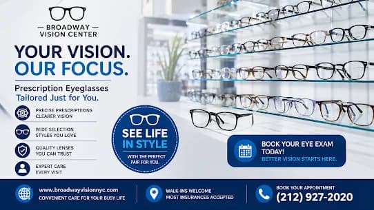 Find High-Quality Prescription Eyeglasses for Better Vision at Broadway Vision Center