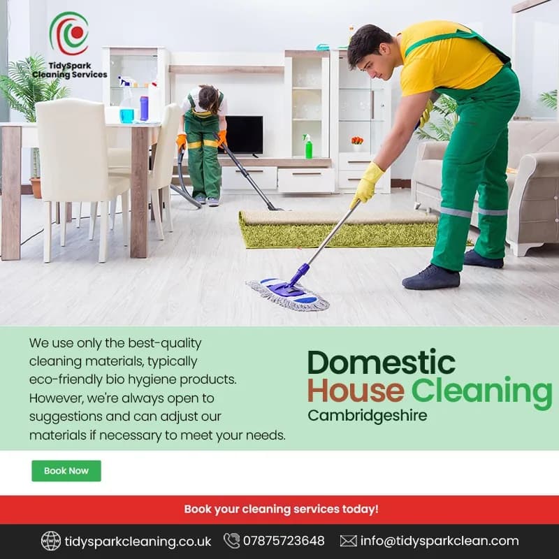 Opt for domestic house cleaning in Cambridgeshire for a spotless home 