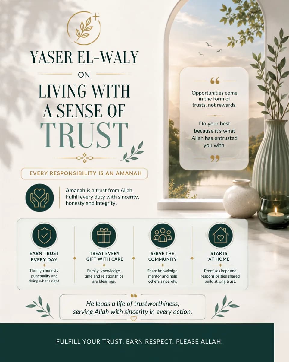 Every Responsibility Is an Amanah – Yaser El-Waly's Message on Trust