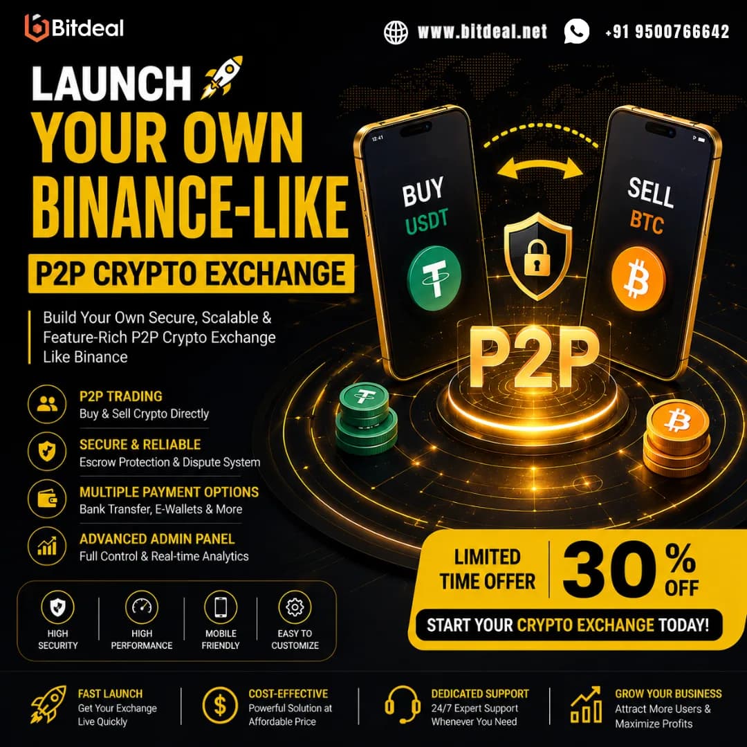 Launch Your Own Binance-Like P2P Crypto Exchange – 30% OFF (Limited Slots Closing Fast)