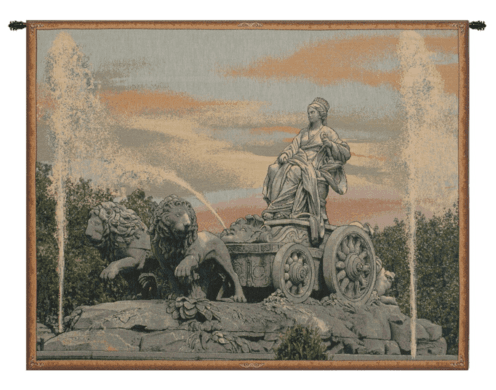 Italian Cibele Madrid Fountain Wall Tapestry – Medieval Art Decor