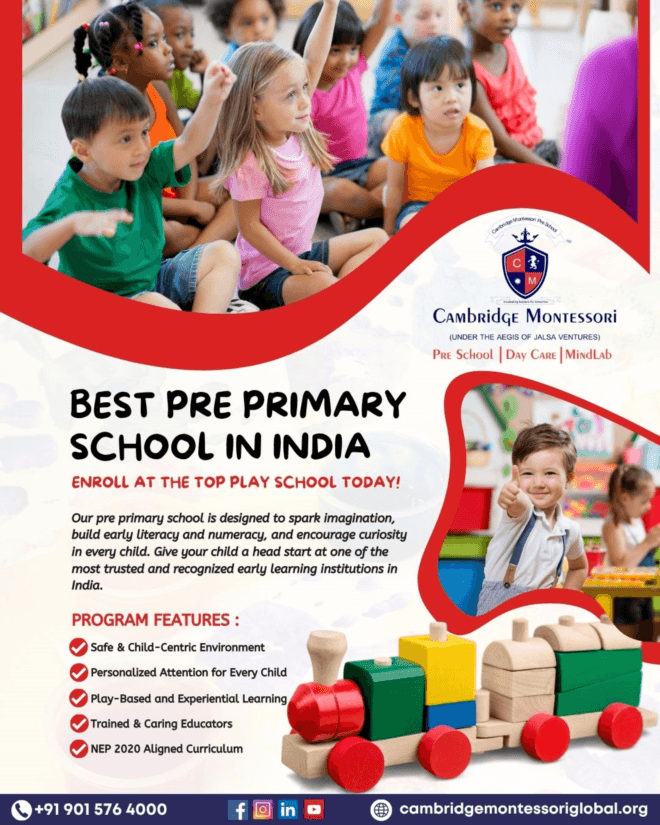 Best Pre Primary School in India – Enroll at the Top Play School Today!