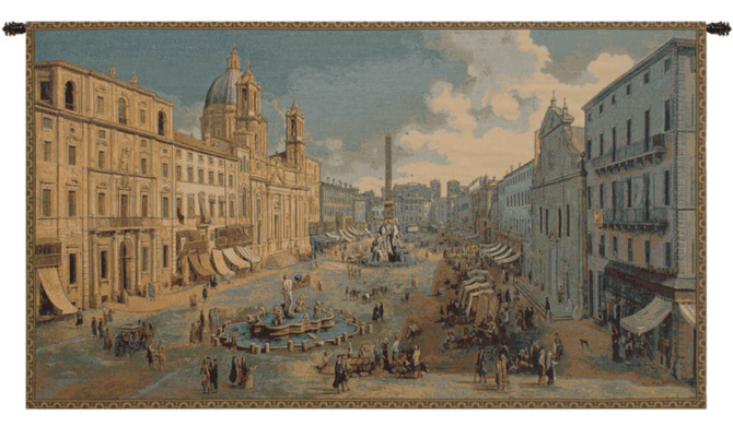Navona Square Woven Tapestry – Italian Wall Art