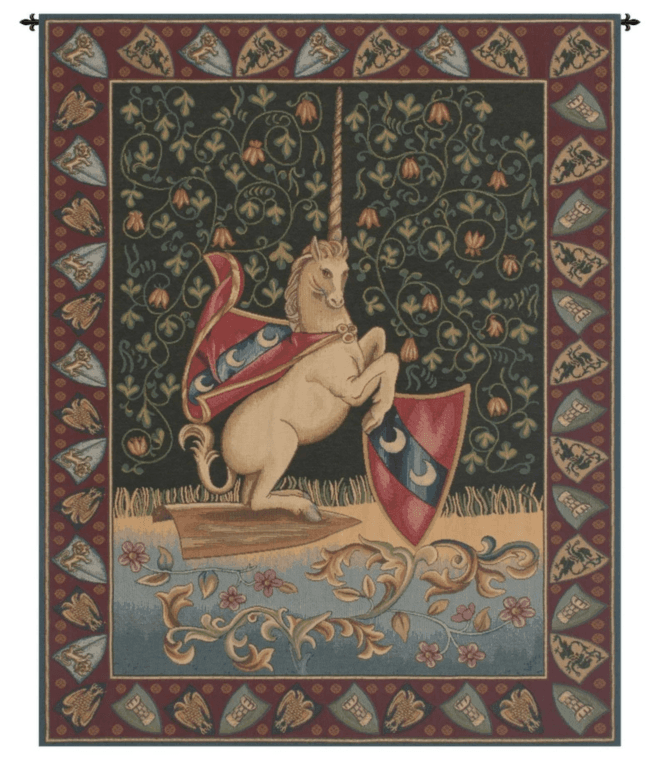 Italian Woven Unicorn Art Wall Tapestry