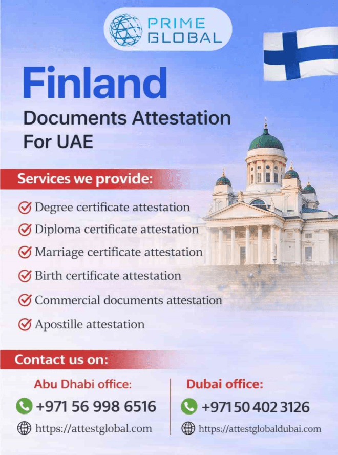 Finland Certificate Attestation Services in UAE for All Documents