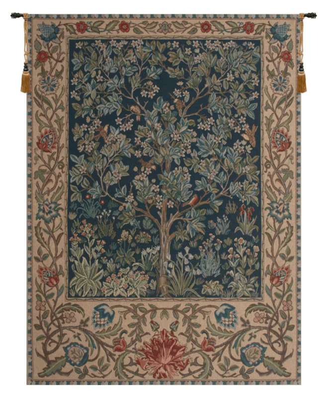William Morris Tree of Life Belgian Floral Tapestry – Arts and Crafts Wall Decor