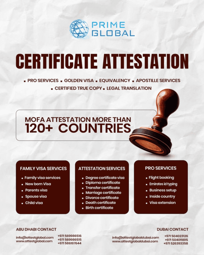 Endorsed Certificate Attestation Services for UAE Legalizatio