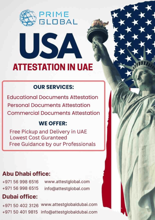 USA Educational & Personal Certificate Attestation in UAE