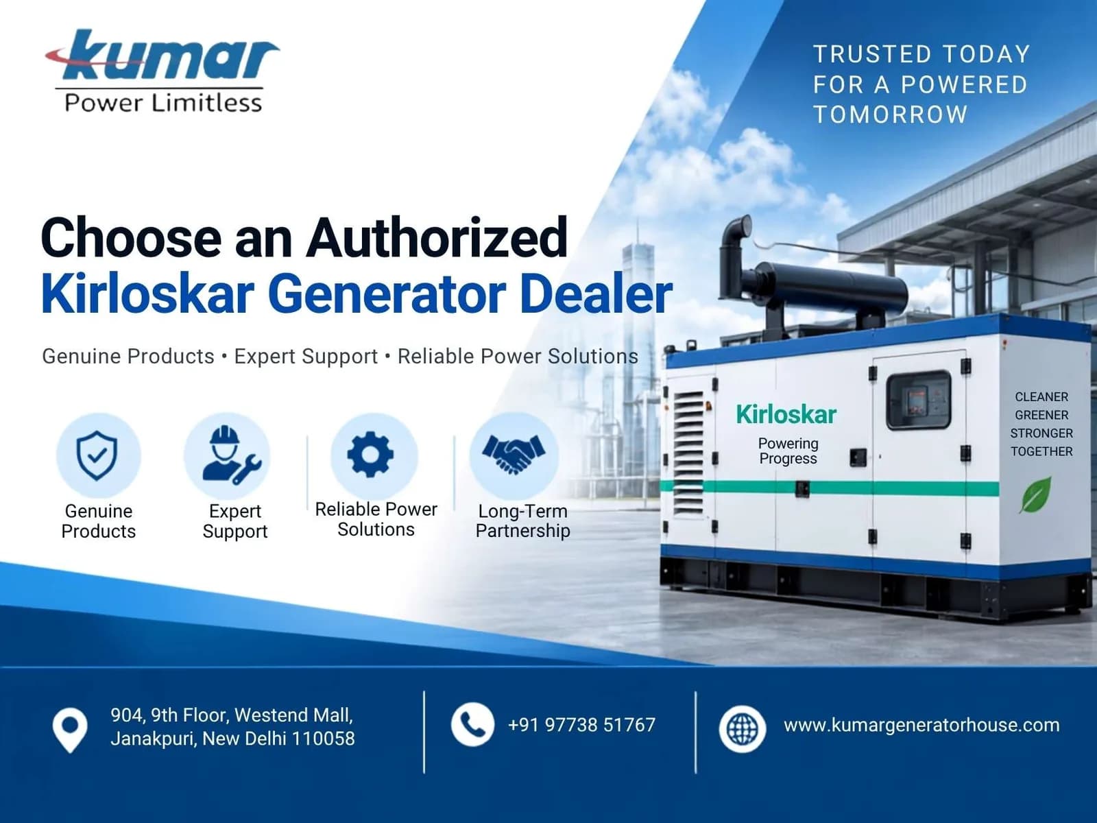 How to Choose an Authorized Kirloskar Generator Dealer