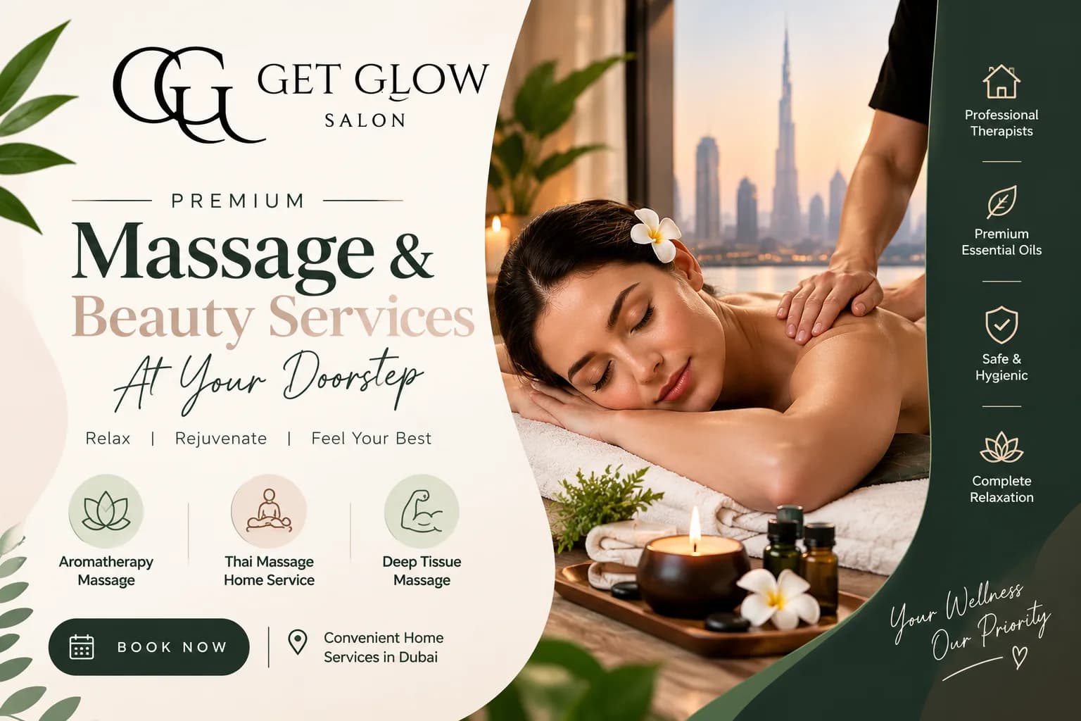 Professional Home Massage Services in Dubai – Get Glow Salon