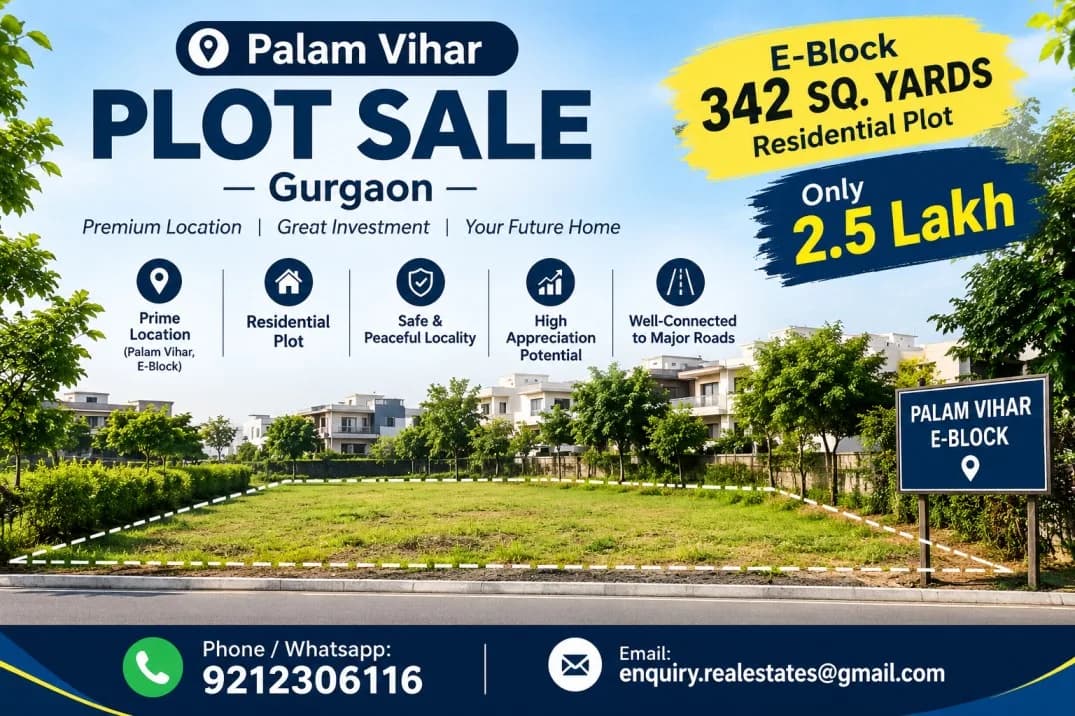 342 Sq. Yards Residential Plot for Sale in Palam Vihar, Gurgaon | 9212306116