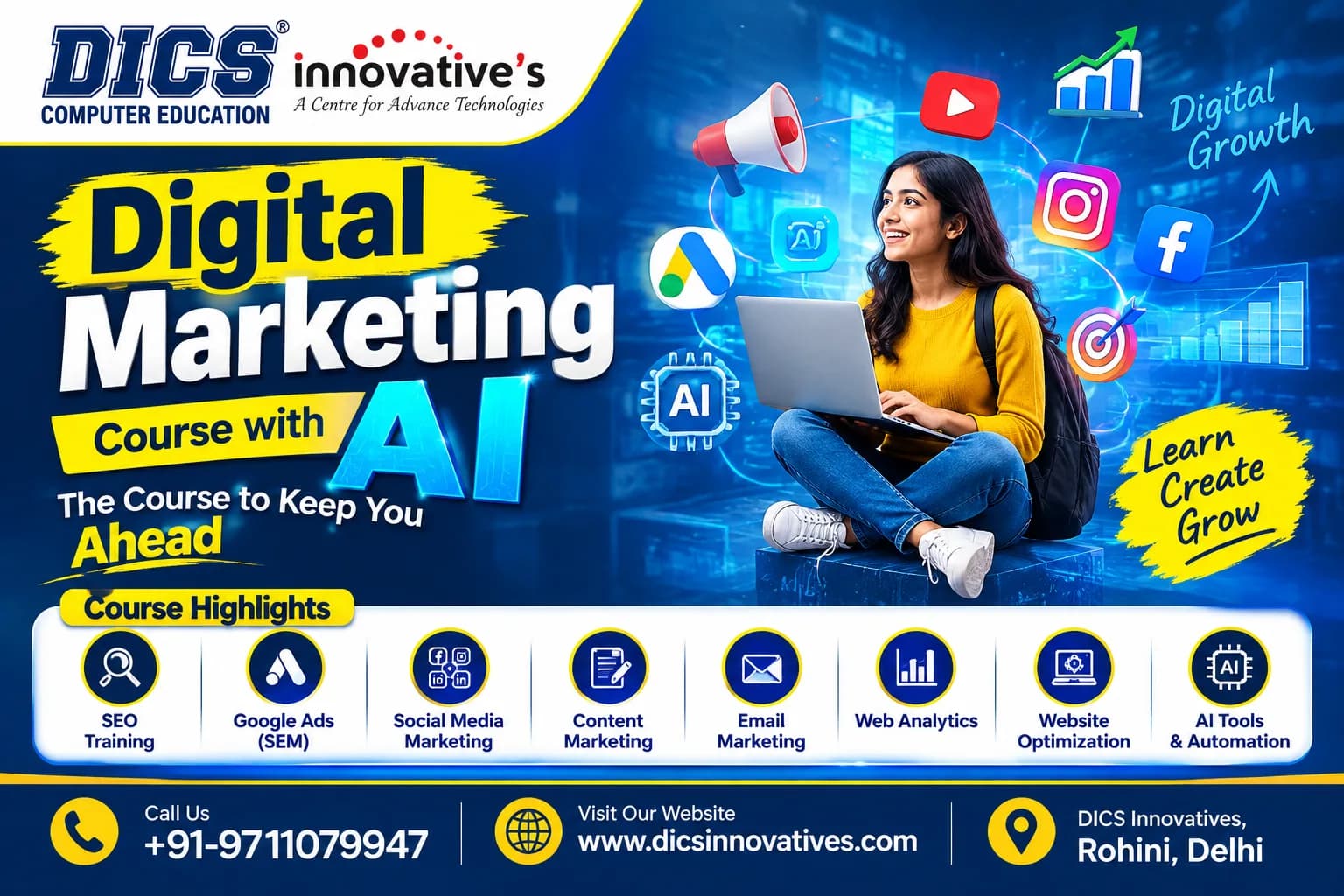 Best Digital Marketing Institute in Rohini | DICS