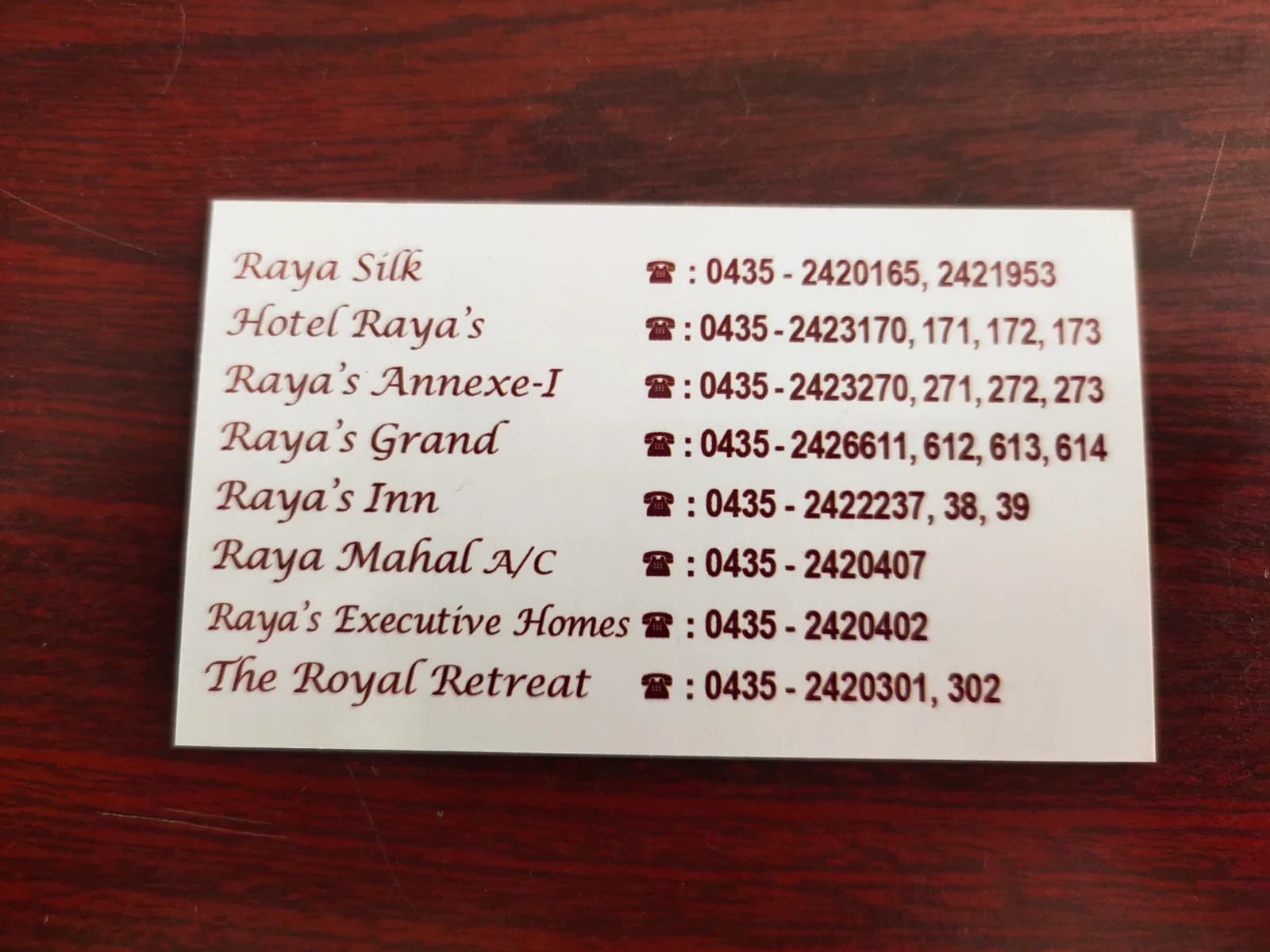Rayas Raja Anugraha Hotels