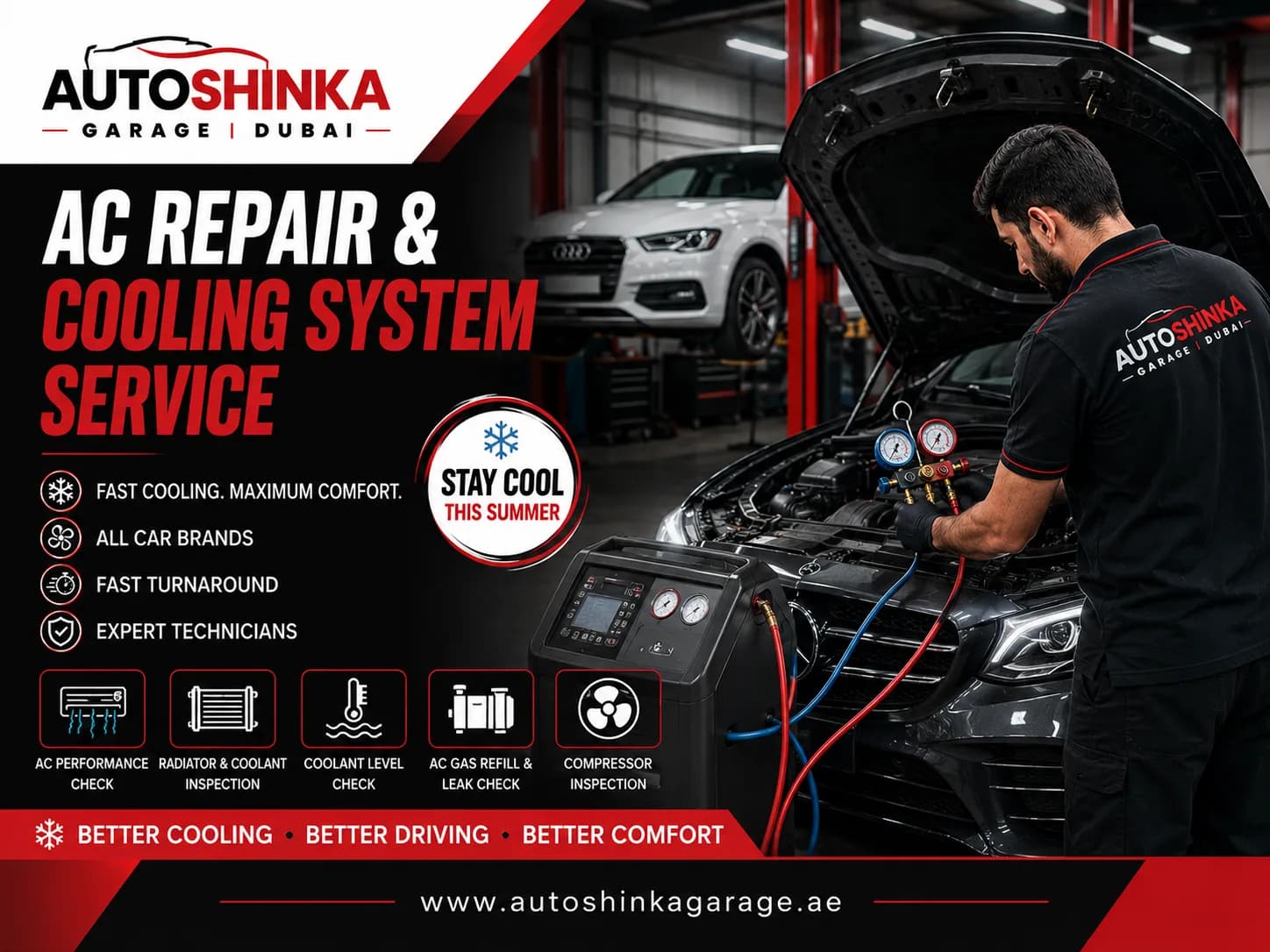 AC Repair & Cooling System Service – Fast Turnaround – All Car Brands – Dubai