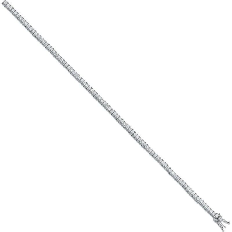 18ct White Gold Italian 3.00ct Princess Cut Diamond Bracelet