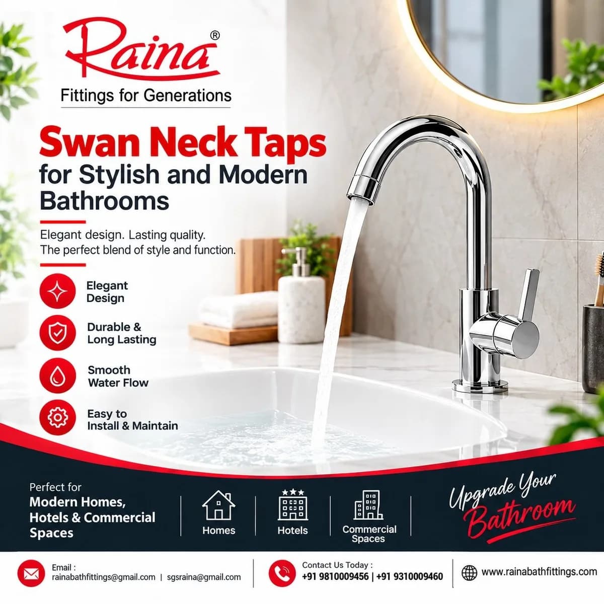 Swan Neck Taps for Stylish and Modern Bathrooms