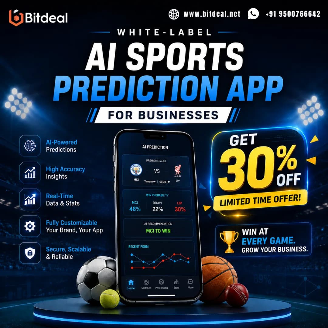 White-Label AI Sports Prediction App for Businesses - Get 30% OFF