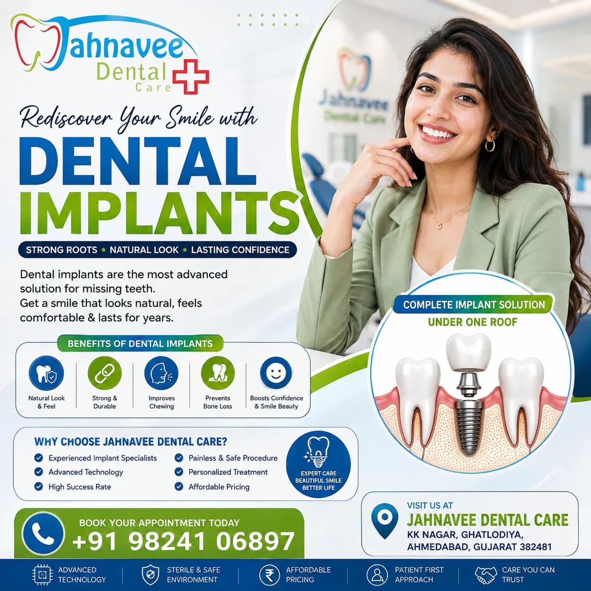 Best Dental Implants Clinic in Ahmadabad – Jahnavee Dental Care