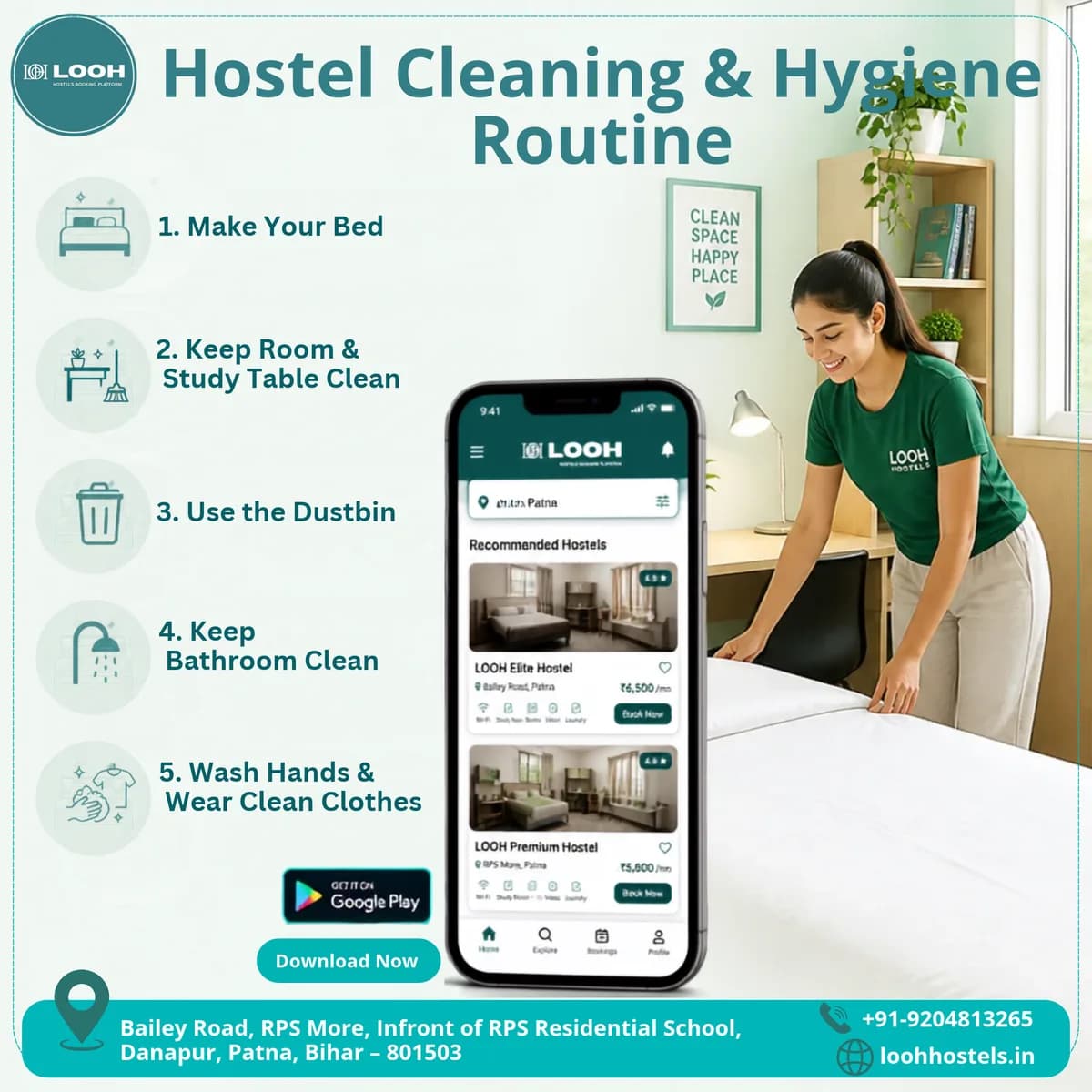 Hostel Cleaning & Hygiene Routine | Looh Hostels