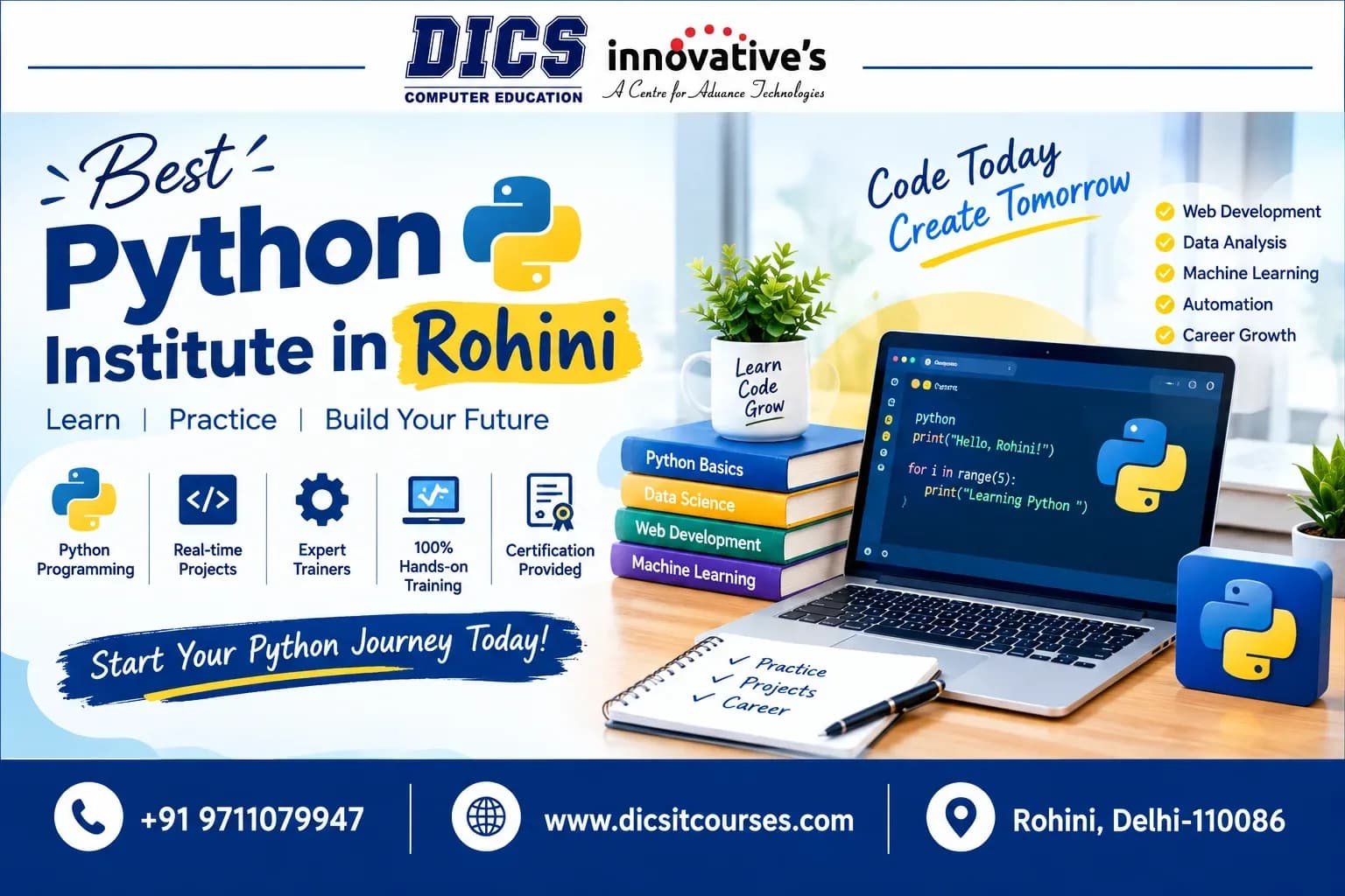 Top Python Institute in Rohini - DICS Innovatives