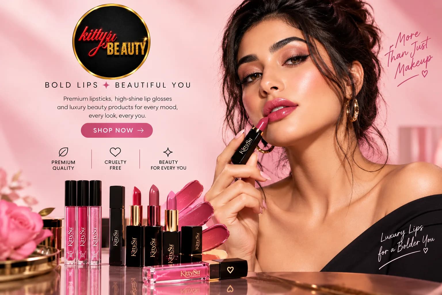 High Shine Lip Gloss – Glossy, Non-Sticky Lip Color | Kittysu Beauty