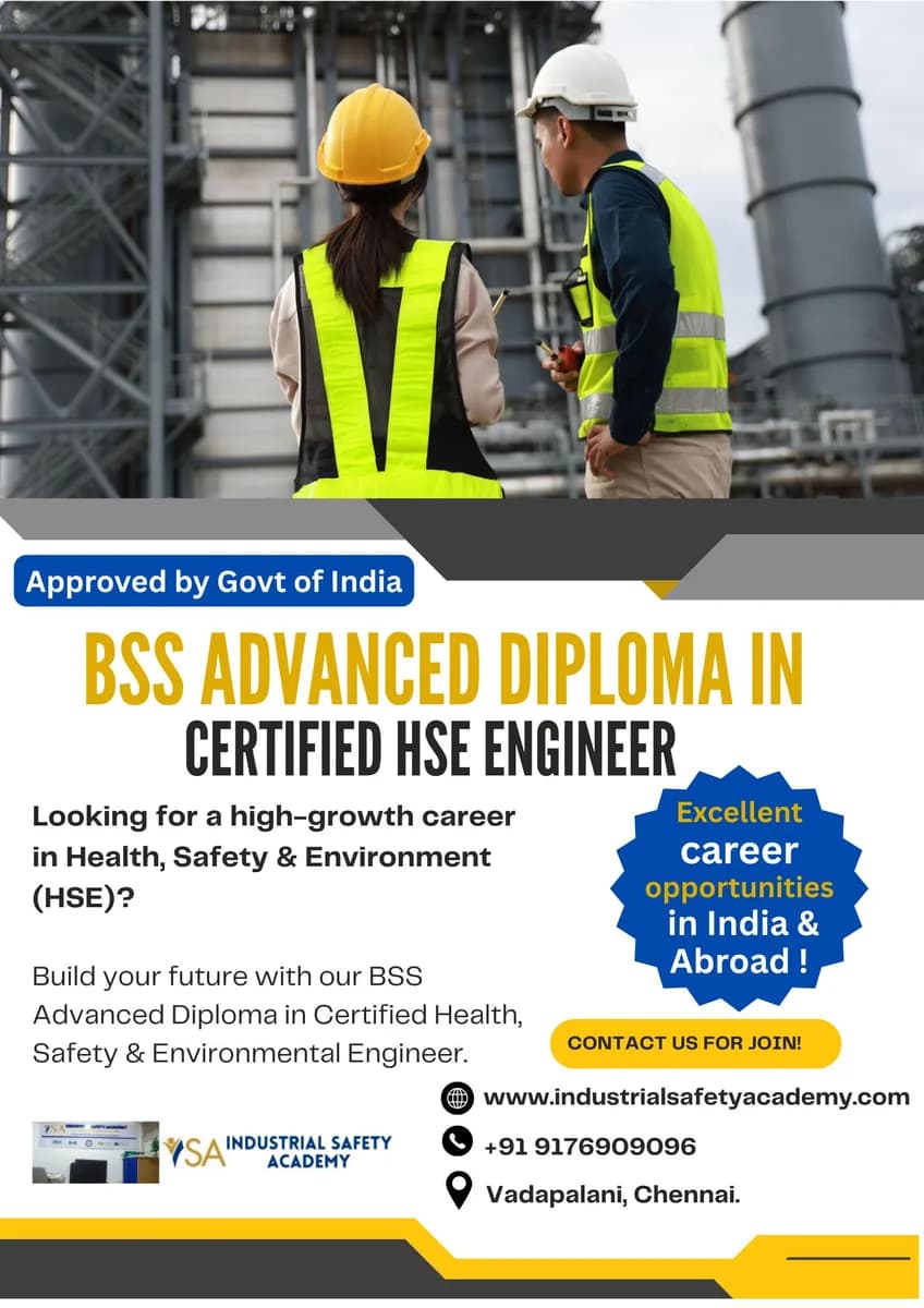 Safety Certificate Online in Chennai, HSE Course in Chennai