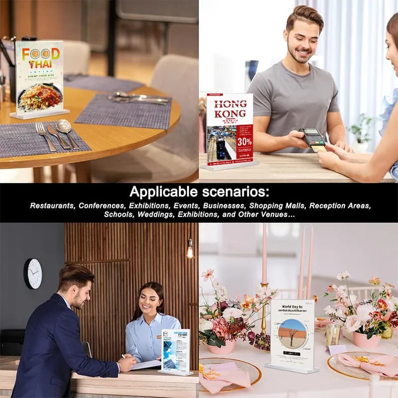 A3/A4/A5//A6 Acrylic Display Stand T-Shape for Price & Advertising Signs