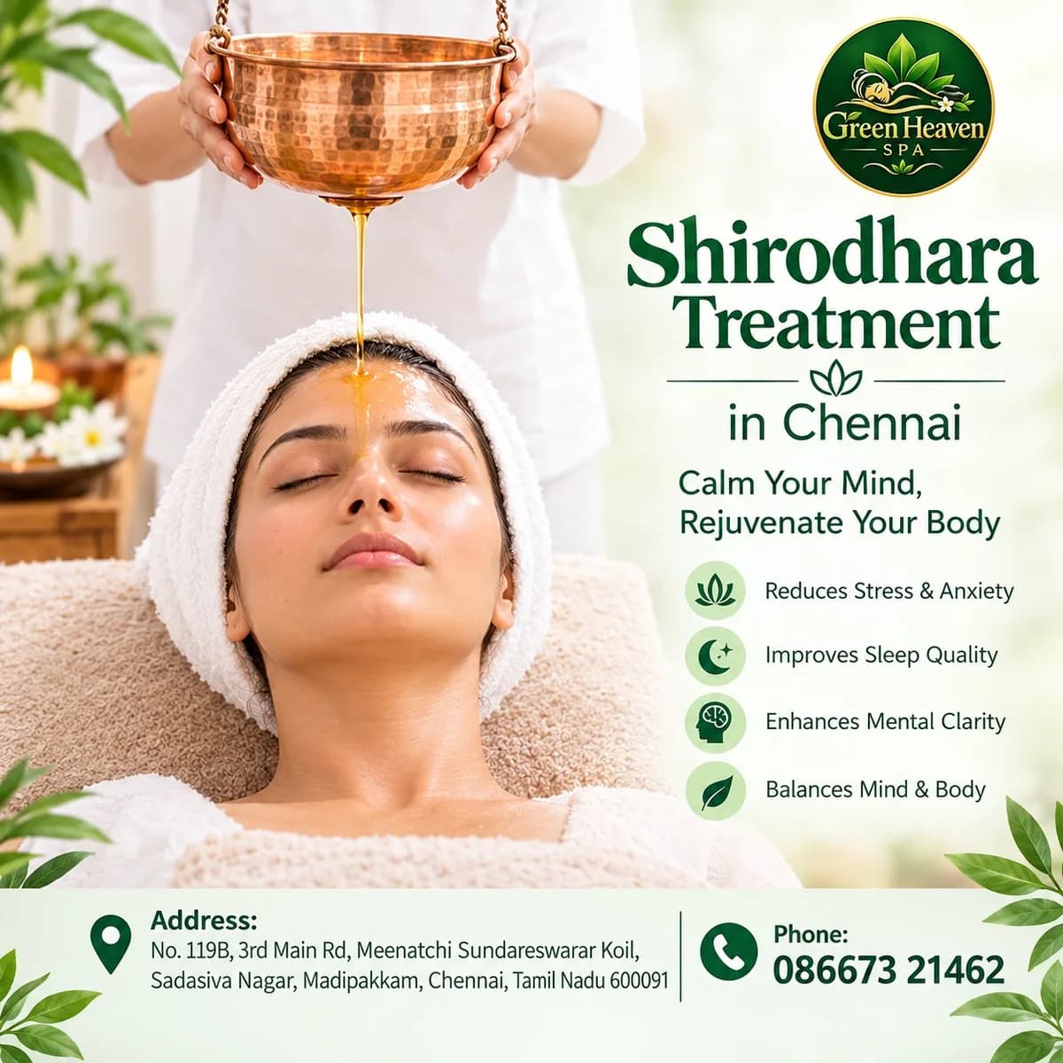 Shirodhara Treatment in Chennai: Benefits, Process, Cost and Where to Book