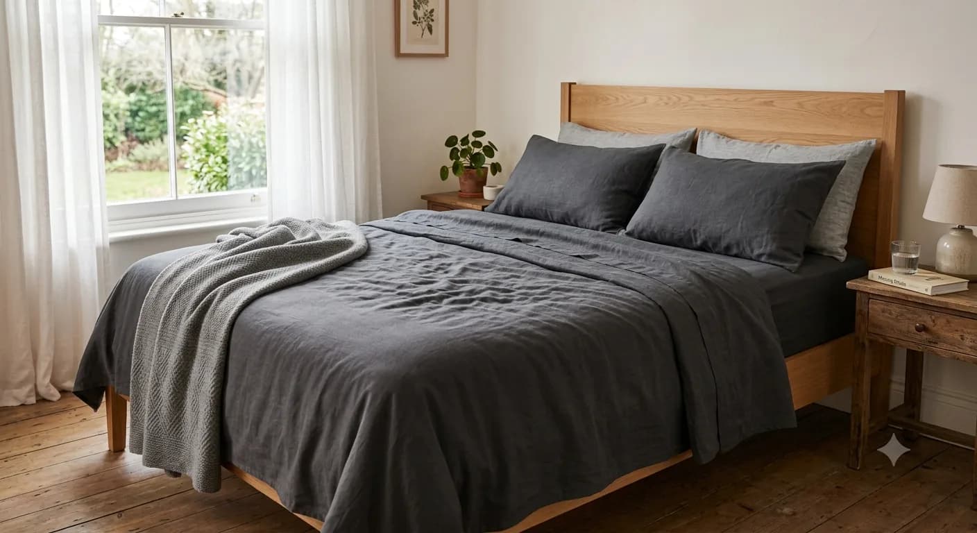 Grey Bedsheets Pure Cotton Handloom & Hand Block Printed | theindiglobal