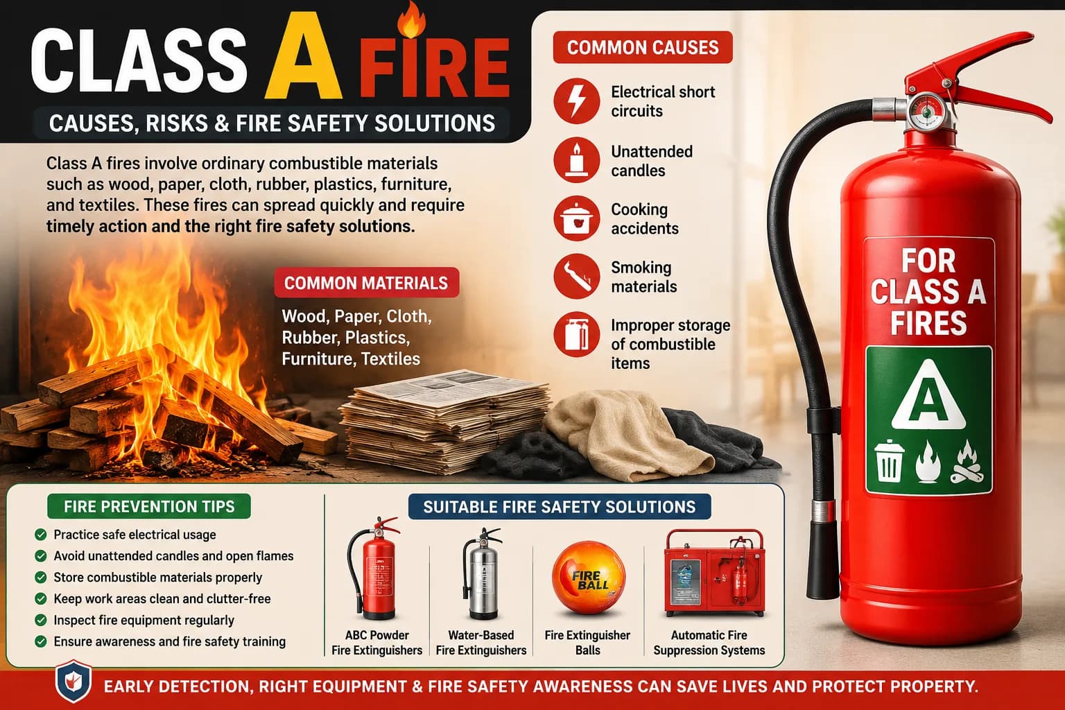 Class A Fire | Causes, Prevention & Fire Safety Solutions