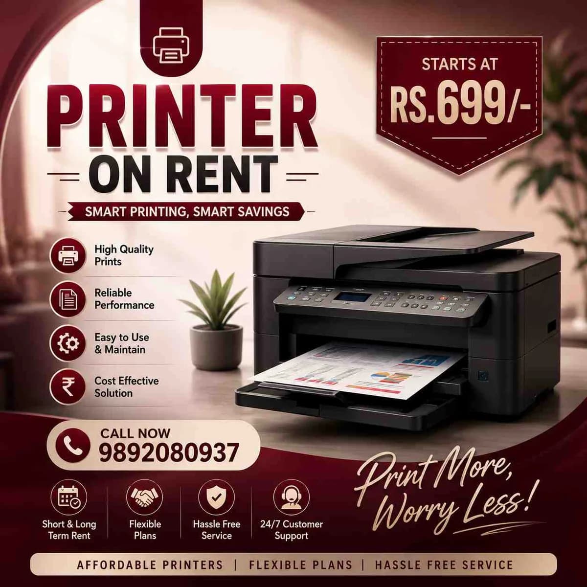 Printer On Rent Start At Rs.699/- Only In Mumbai