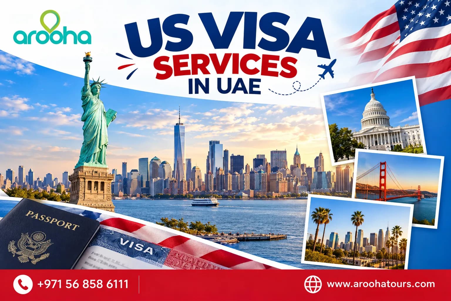 USA Visa Services in UAE | Arooha Tours