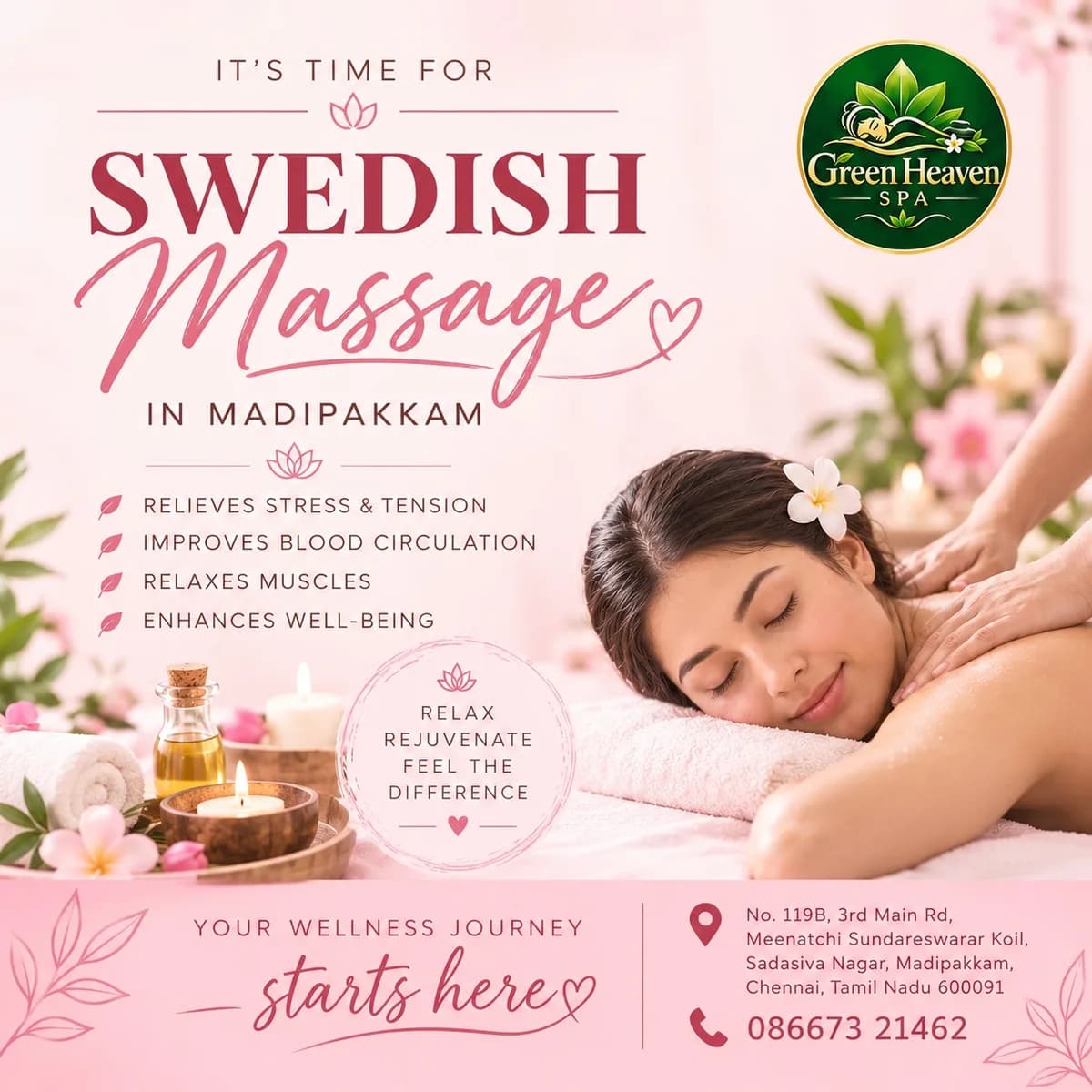 Swedish Massage in Madipakkam: Relax, Recharge & Release Stress
