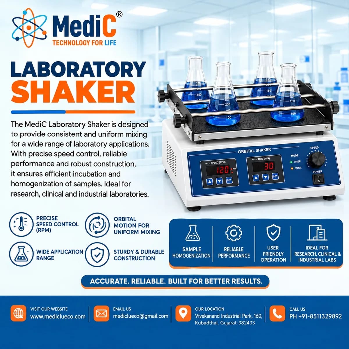 Laboratory Shaker Manufacturer & Supplier in India – Mediclue