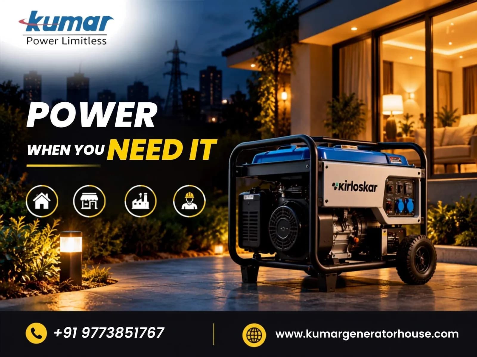 Frequent Power Cuts? Kirloskar Portable Generator Can Help