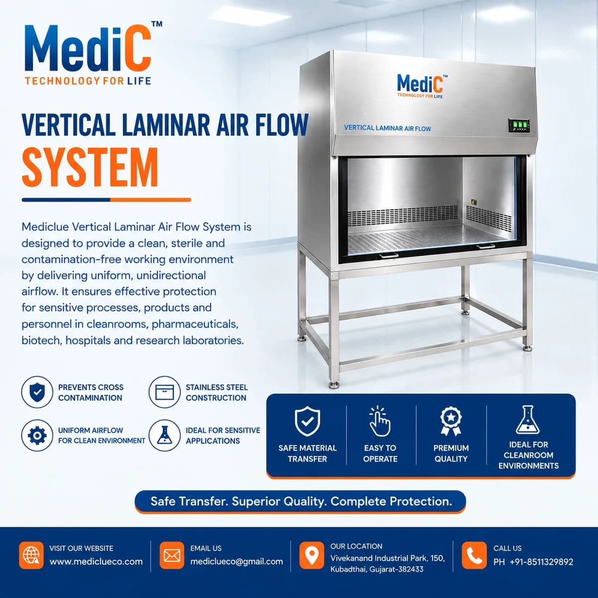 Vertical Laminar Air Flow Manufacturer and Supplier - Mediclue