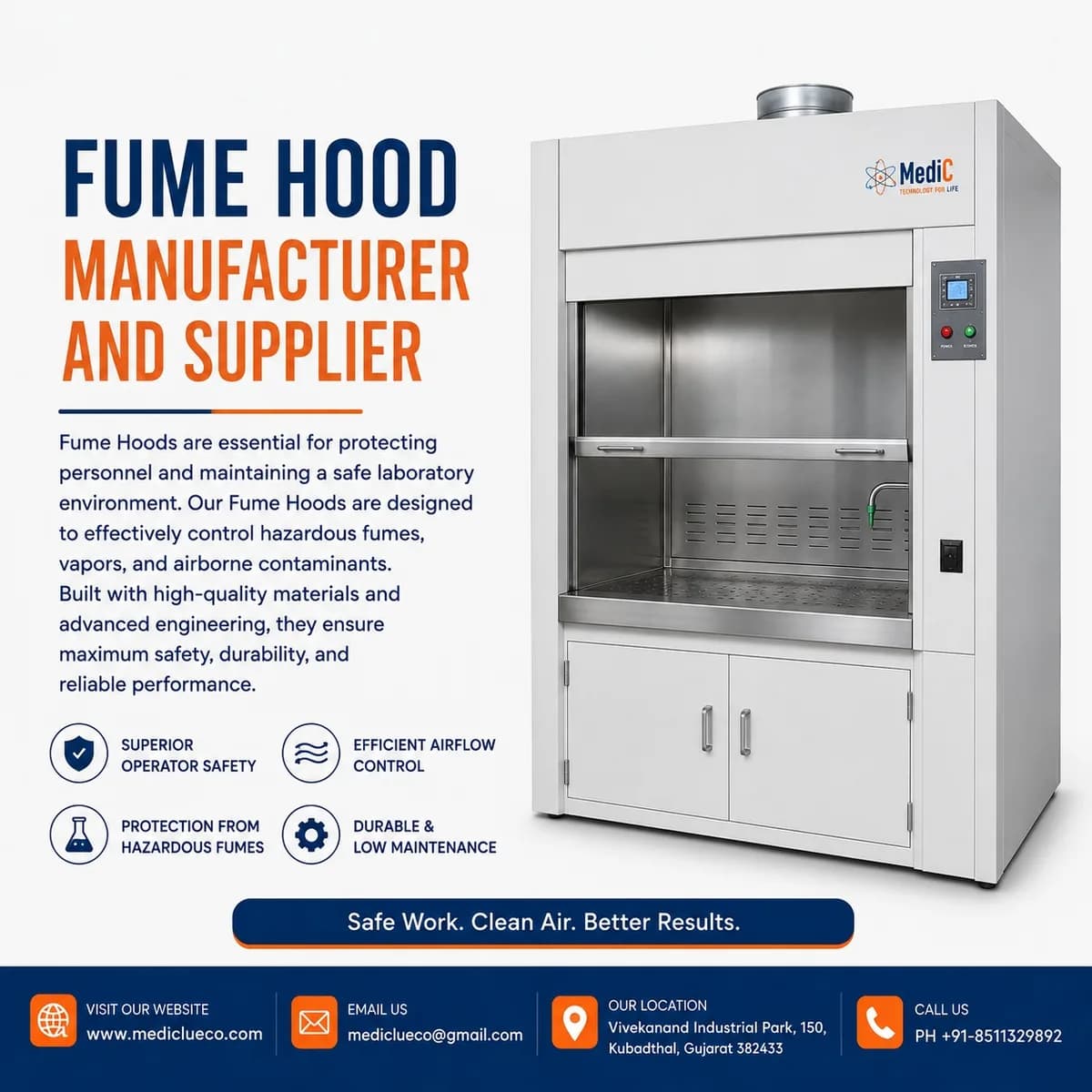 Fume Hood Manufacturer and Supplier - Mediclue Corporation
