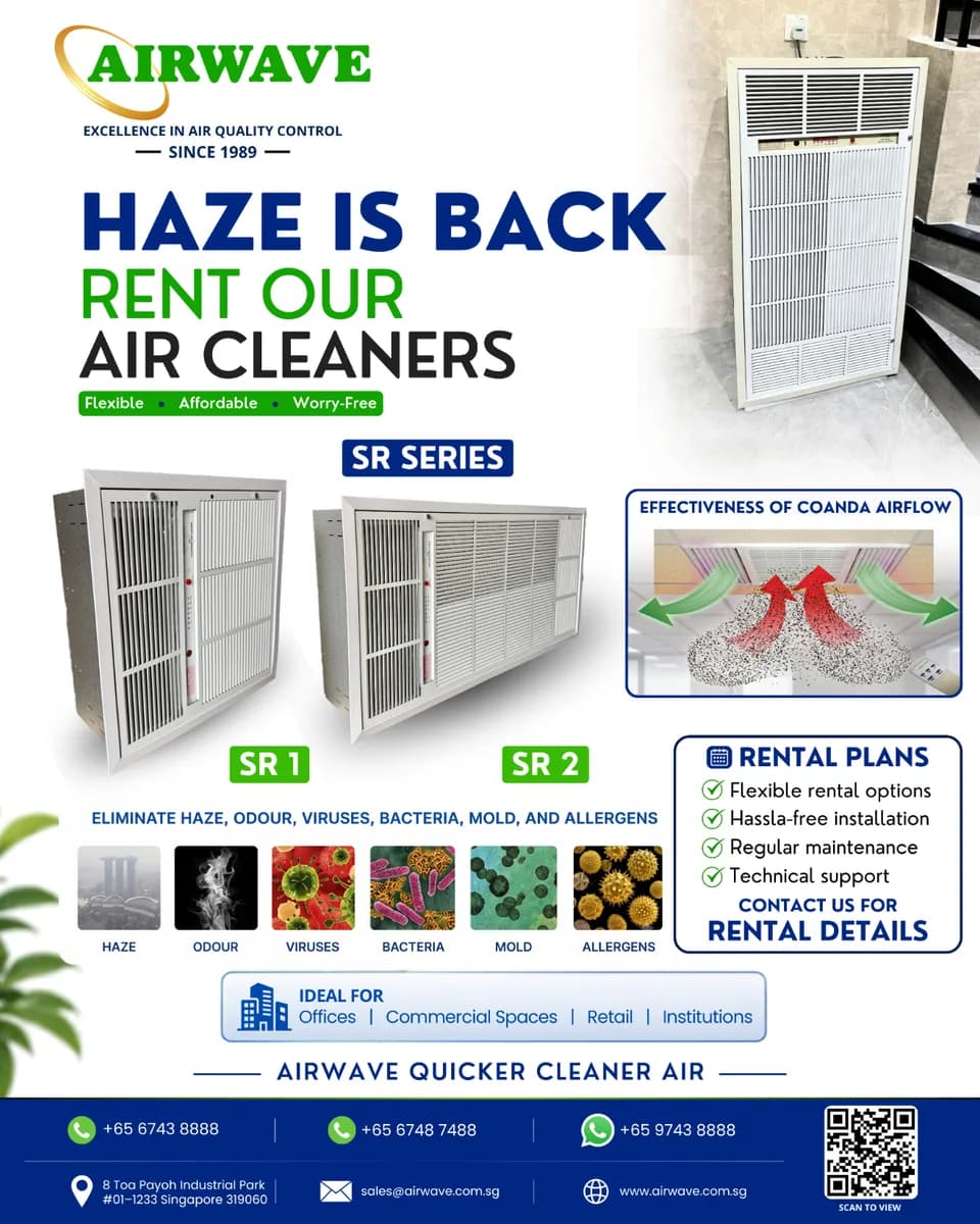 ELECTROSTATIC AIR CLEANERS FOR RENT | AIRWAVE SINGAPORE