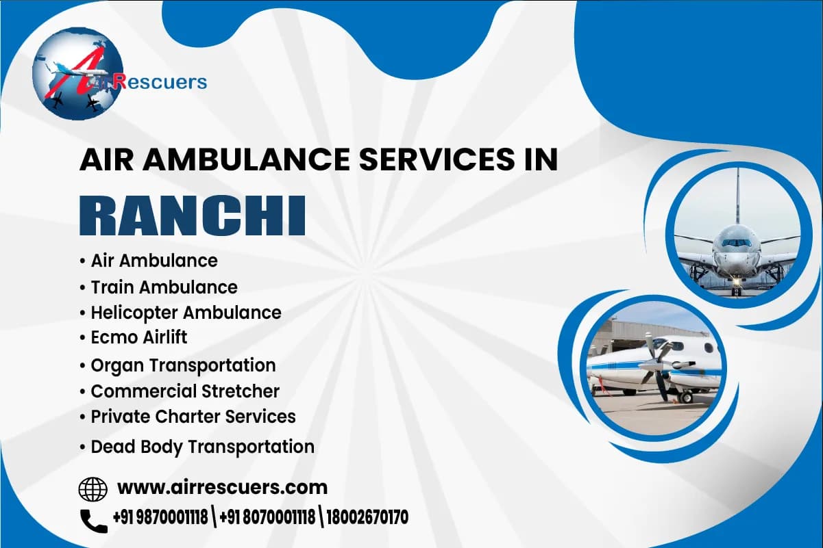 24/7 Air Ambulance Services In Ranchi