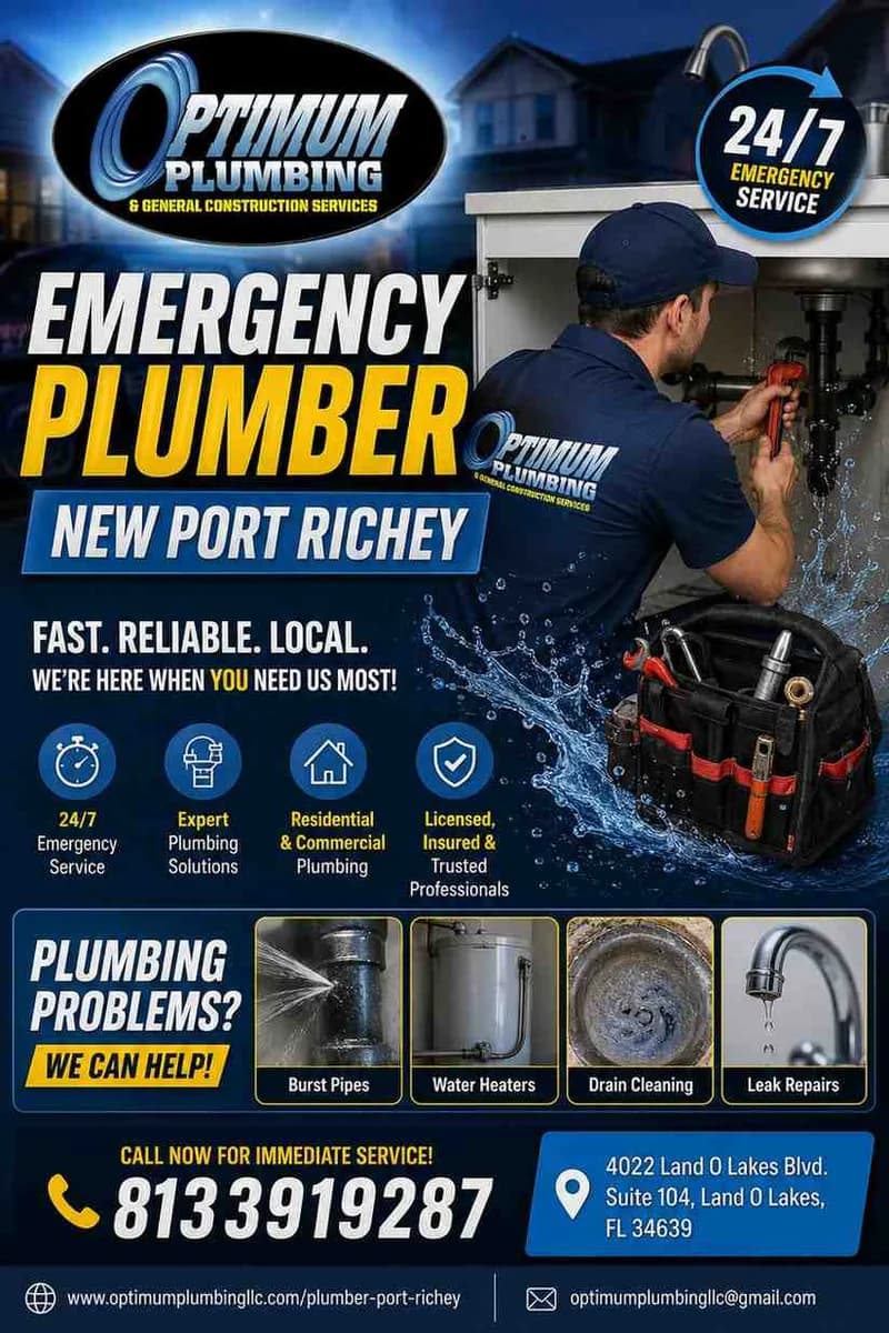 Your Local Emergency Plumber New Port Richey – Available 24/7