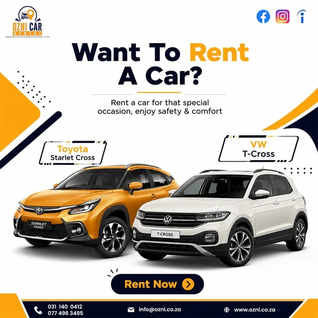 Monthly Car Rental Durban | Affordable Long-Term Vehicle Hire with OZNI