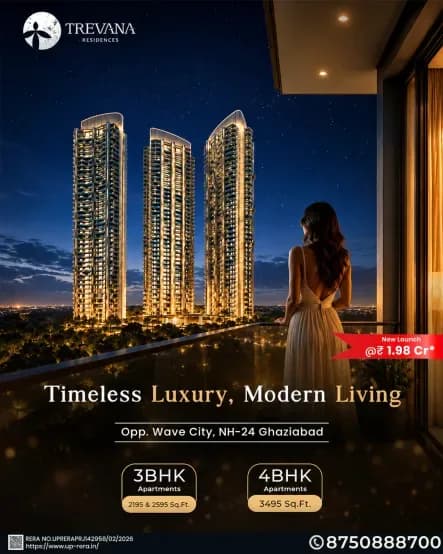 Karyan Trevana Residences Ghaziabad – Spacious 3 & 4 BHK Homes Starting at ₹1.98 Cr*