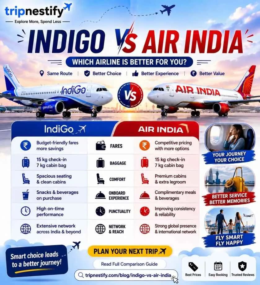 IndiGo vs Air India: Fare Comparison, Travel Experience & Best Choice for Travelers